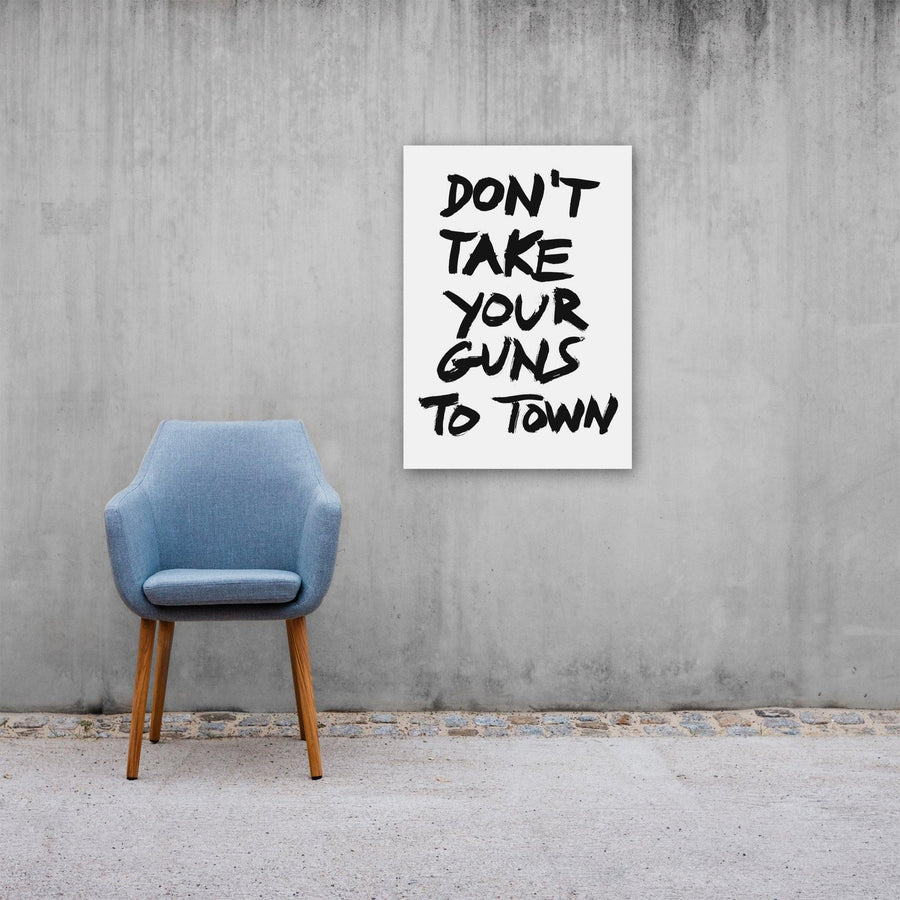 Don’t Take Your Guns To Town, Poster, White - Pop Music Wisdom