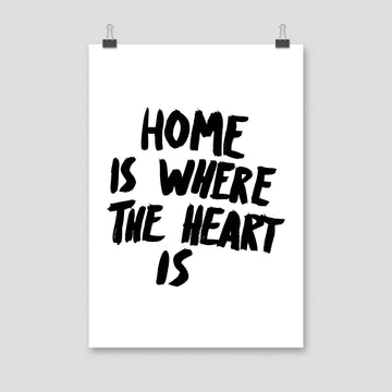 Home Is Where The Heart Is, Poster, White - Pop Music Wisdom