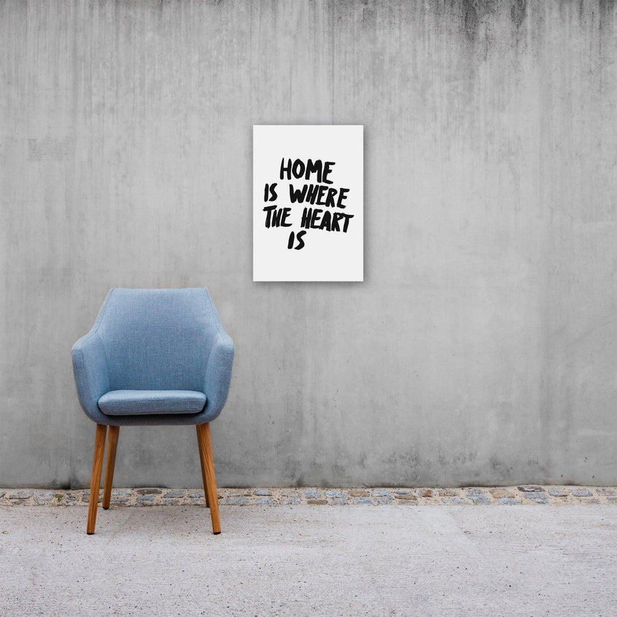 Home Is Where The Heart Is, Poster, White - Pop Music Wisdom