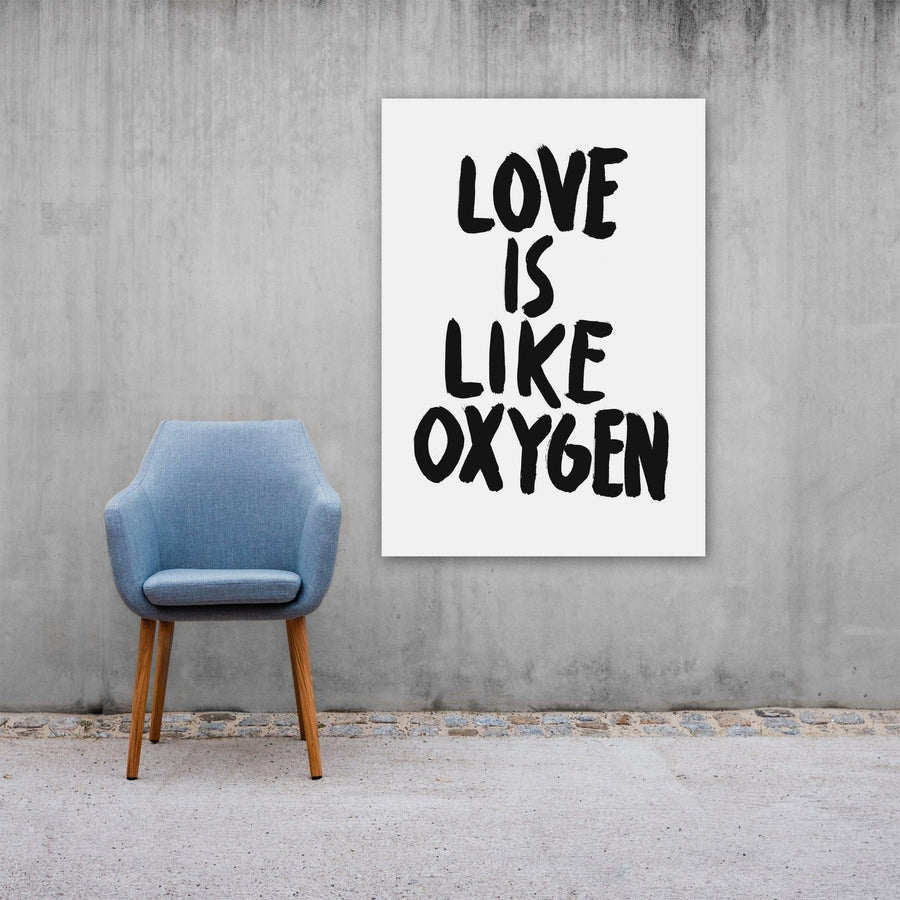 Love Is Liken Oxygen, Poster, White - Pop Music Wisdom